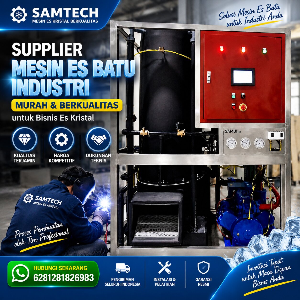 Supplier Mesin Es Batu Industri Murah untuk Bisnis Es Kristal